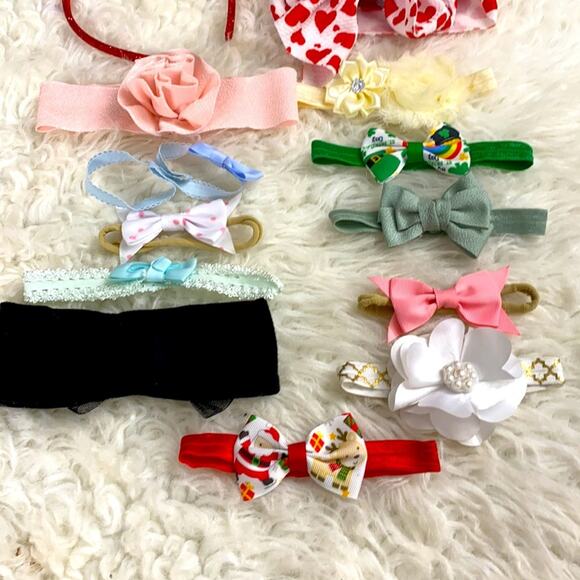 BUNDLED of girls hair accessories headbands bows dress up 14 Pieces - Picture 3 of 5